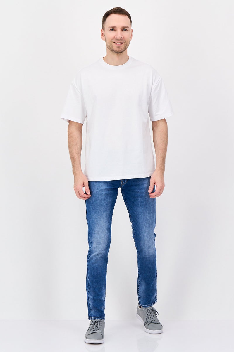 Fudo Men Crew Neck Short Sleeve Graphic Print T-Shirt, White - Image 3